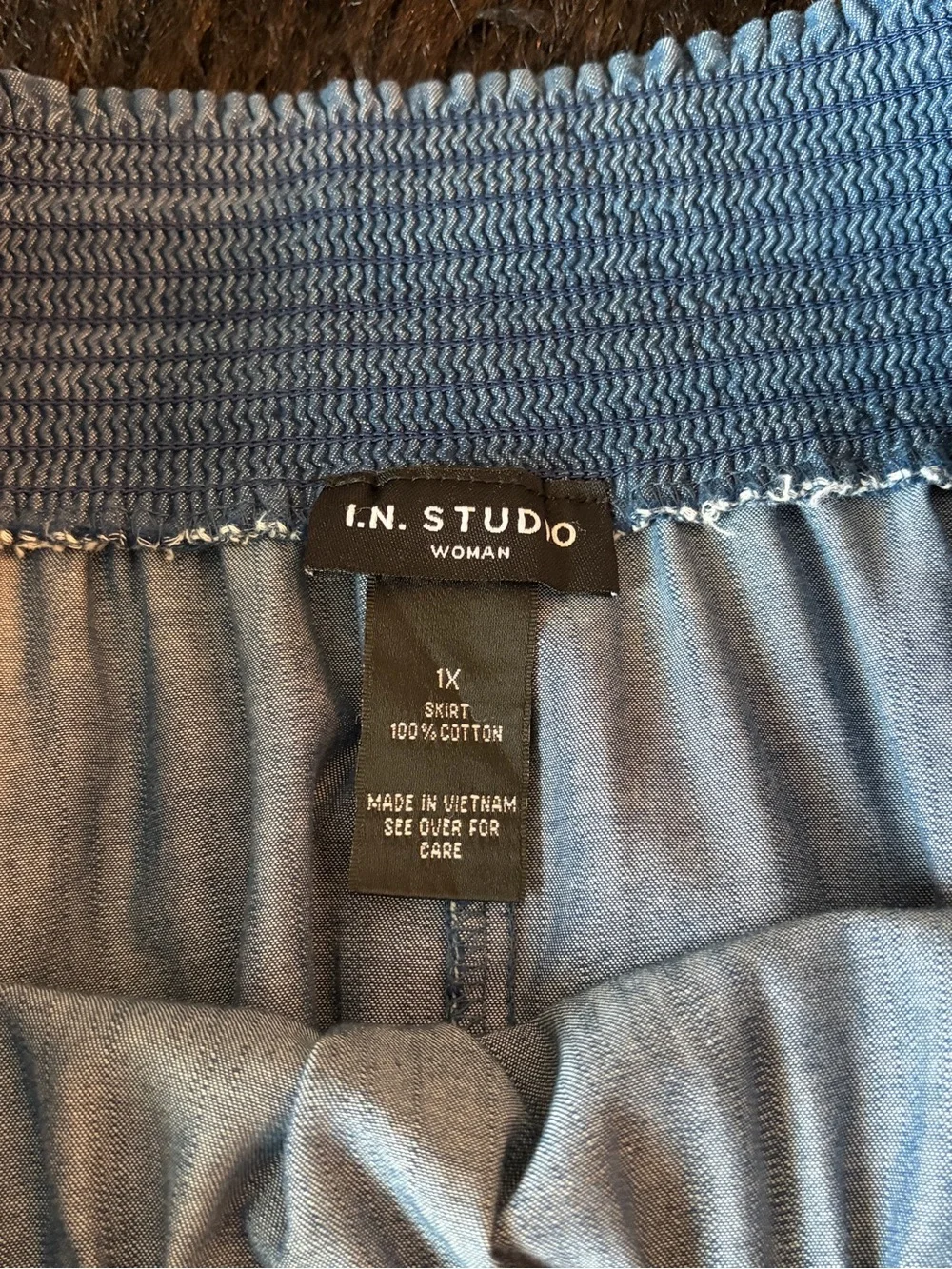 I.N. Studio Blue Midi Skirt